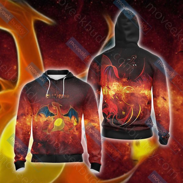 Pokemon - Charizard Unisex 3D T-shirt Zip Hoodie XS