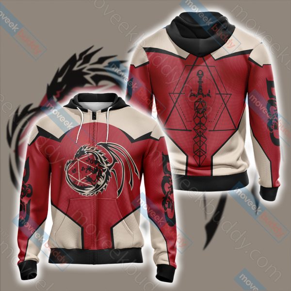 Dungeons And Dragons Unisex 3D T-shirt Zip Hoodie XS