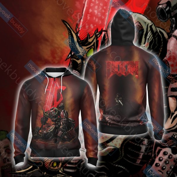 Doom New Unisex 3D T-shirt Zip Hoodie XS