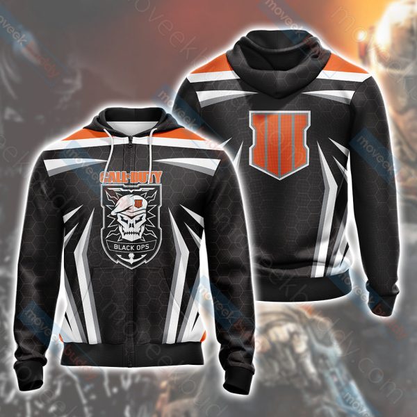 Call of Duty - Black Ops 4 Unisex 3D T-shirt Zip Hoodie XS