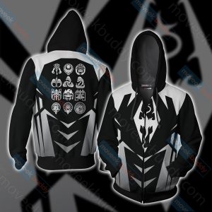 The Elder Scrolls V: Skyrim New Unisex 3D T-shirt Zip Hoodie XS 