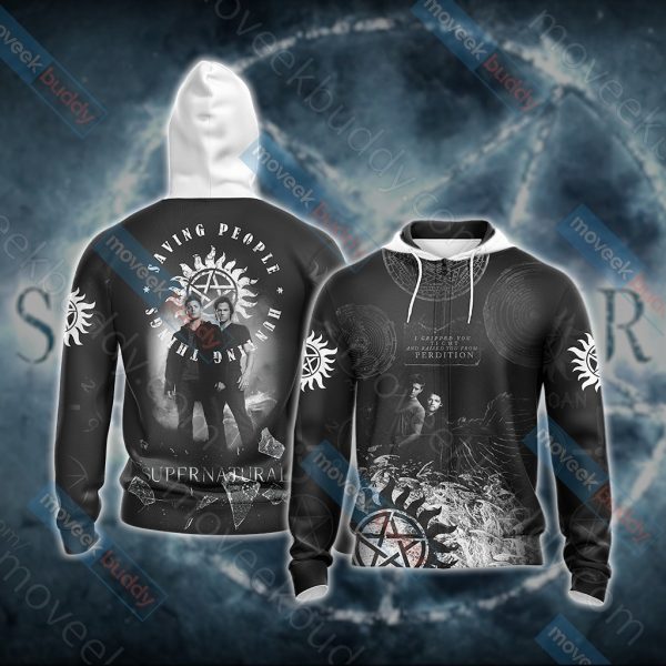 Supernatural Unisex 3D T-shirt Zip Hoodie S