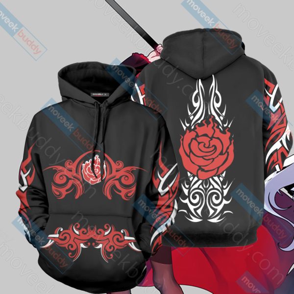 RWBY Ruby Rose Symbol Unisex 3D T-shirt Hoodie S