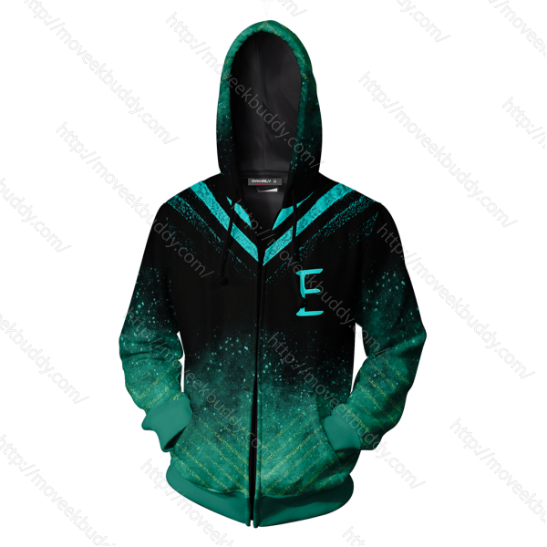 RWBY Emerald Sustrai Symbol Zip Up Hoodie