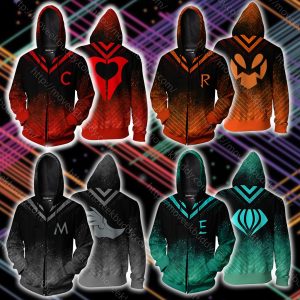 RWBY Emerald Sustrai Symbol Zip Up Hoodie   