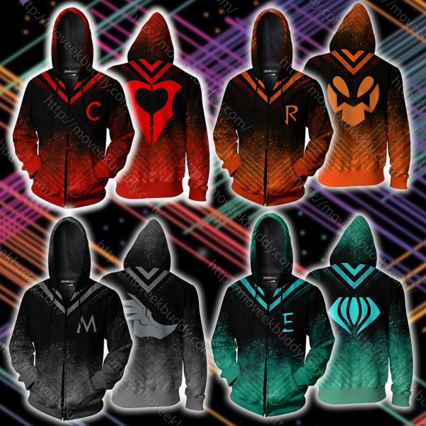 RWBY Emerald Sustrai Symbol Zip Up Hoodie