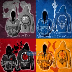 RWBY House Belladonna Live Free Of Die Zip Up Hoodie   