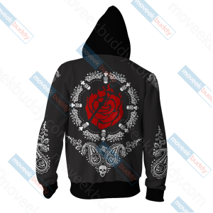 RWBY House Rose Honor Loyalty Sacrifice Zip Up Hoodie   