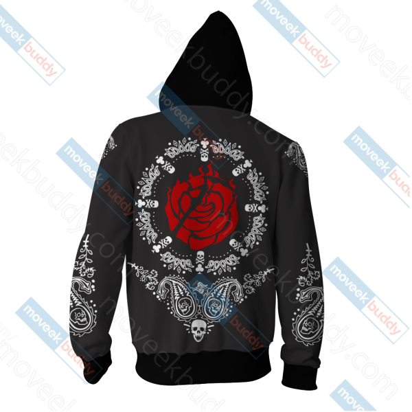 RWBY House Rose Honor Loyalty Sacrifice Zip Up Hoodie