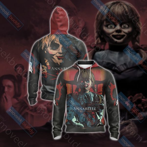 Annabelle Unisex 3D T-shirt Zip Hoodie XS