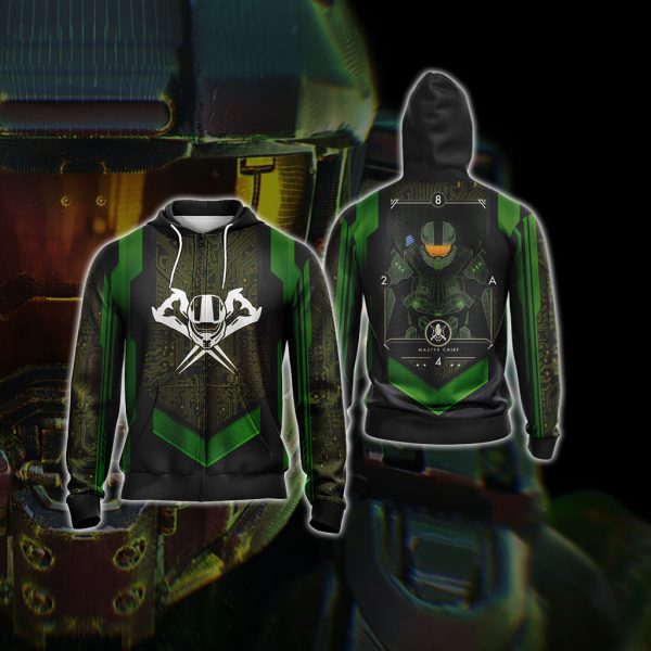 Halo - Master Chief New Unisex 3D T-shirt Zip Hoodie XS