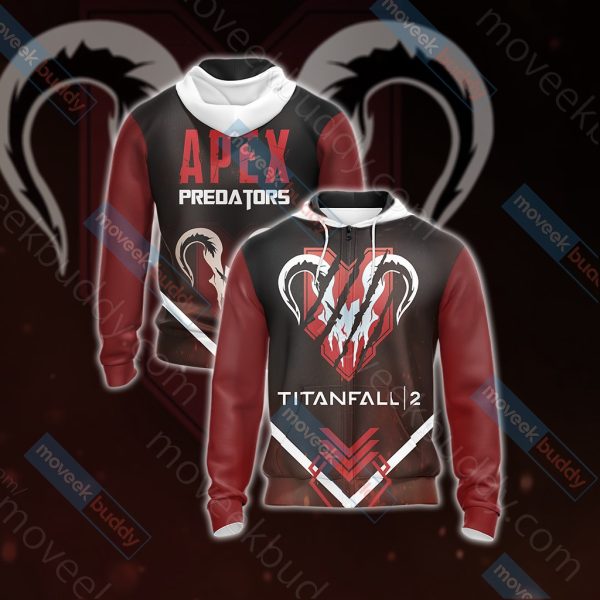 Titanfall 2 - Apex Predators Unisex 3D T-shirt Zip Hoodie XS