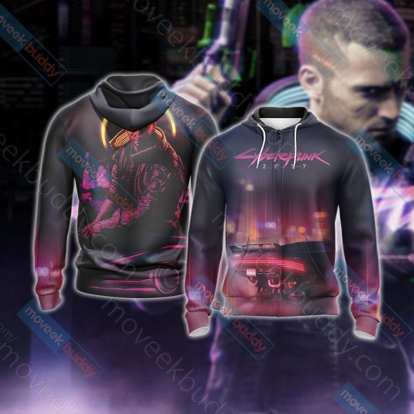 Cyberpunk 2077 New Unisex 3D T-shirt Zip Hoodie XS