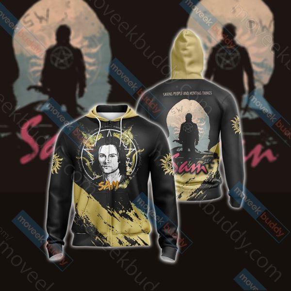 Supernatural - Sam Unisex 3D T-shirt Zip Hoodie XS