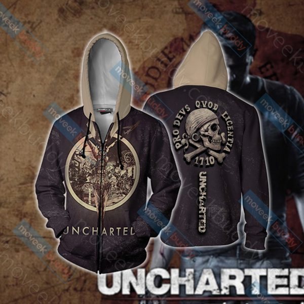 Uncharted Unisex 3D T-shirt Zip Hoodie XS