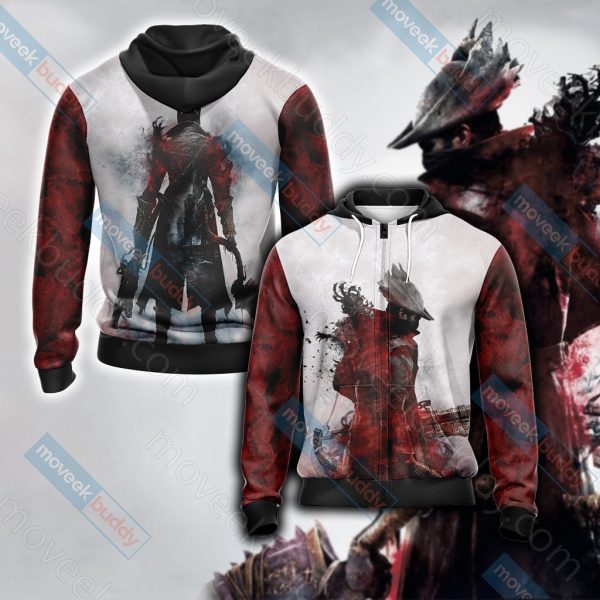 Bloodborne - The Hunter Unisex 3D T-shirt Zip Hoodie XS