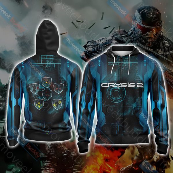 Crysis 2 Unisex 3D T-shirt Zip Hoodie XS