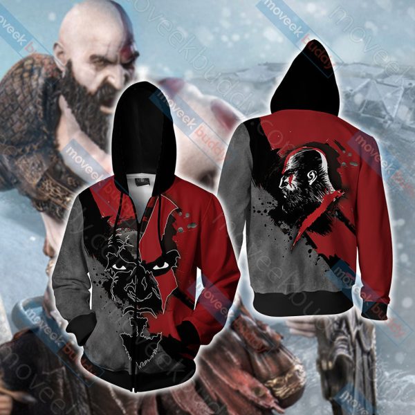 God Of War - Kratos New Version Unisex 3D T-shirt Zip Hoodie XS