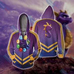 Spyro New Unisex 3D T-shirt Zip Hoodie XS 