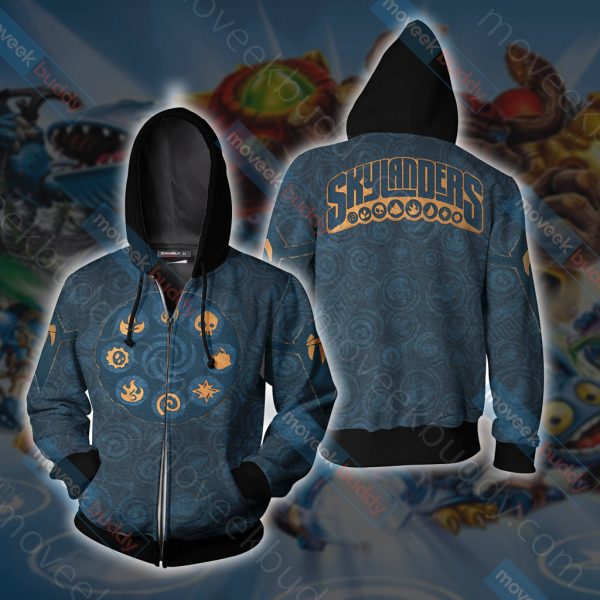 Skylanders Unisex 3D T-shirt Zip Hoodie XS