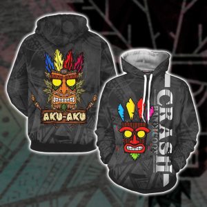 Crash Bandicoot - Aku Aku Unisex 3D T-shirt Hoodie S 