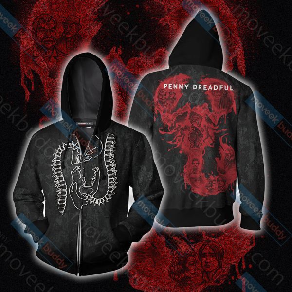 Penny Dreadful Unisex 3D T-shirt Zip Hoodie XS