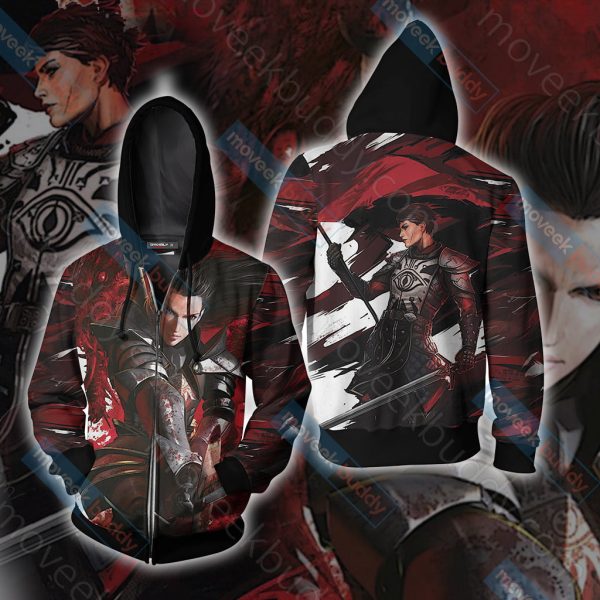 Dragon Age Unisex 3D T-shirt Zip Hoodie XS