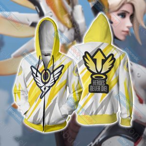 Overwatch - Mercy New Unisex 3D T-shirt Zip Hoodie XS 