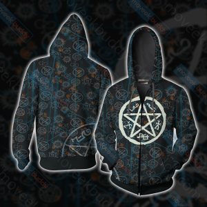 Supernatural - Devil's trap Unisex 3D T-shirt Zip Hoodie XS 