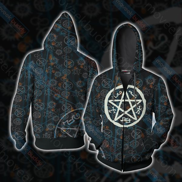 Supernatural - Devil's trap Unisex 3D T-shirt Zip Hoodie XS