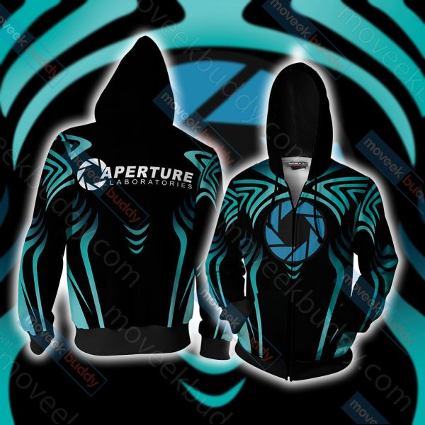 Portal 2 - Aperture Lab Logo Unisex 3D T-shirt Zip Hoodie XS