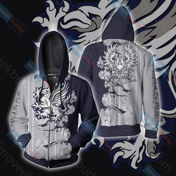 Dragon Age - Grey Warden symbolUnisex 3D T-shirt Zip Hoodie S