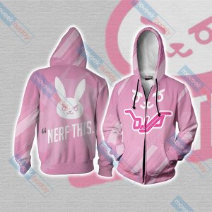 Overwatch D.Va Unisex 3D T-shirt Zip Hoodie XS 