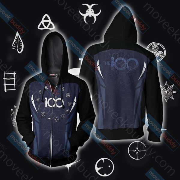 The 100 Unisex 3D T-shirt Zip Hoodie XS