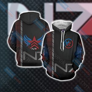 Mass Effect - Paragon Renegade N7 Unisex 3D T-shirt Hoodie S 