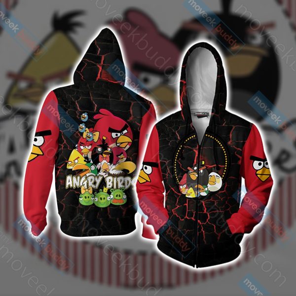 Angry Birds Unisex 3D T-shirt Zip Hoodie XS