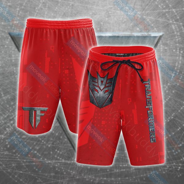 Transformers Decepticon Unisex 3D T-shirt Beach Shorts S