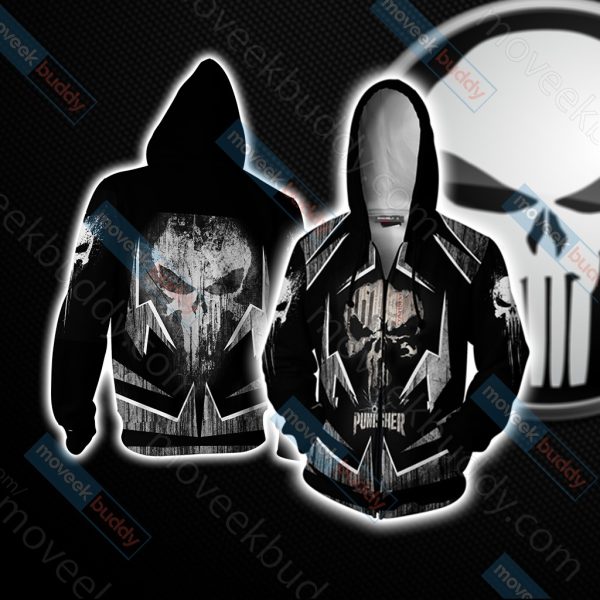 The Punisher New Unisex 3D T-shirt Zip Hoodie XS