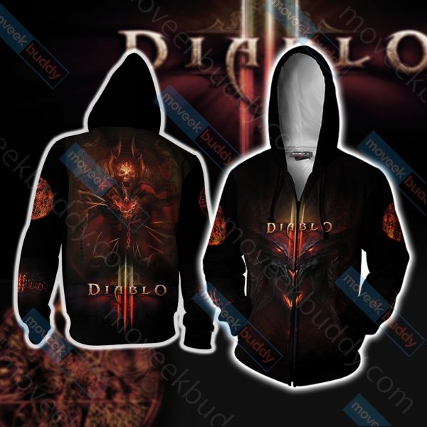 Diablo III New Unisex 3D T-shirt Zip Hoodie XS