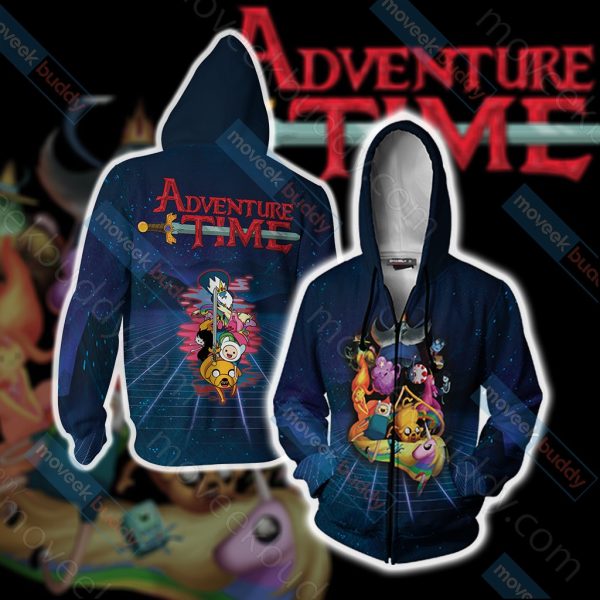 Adventure Time Unisex 3D T-shirt Zip Hoodie XS