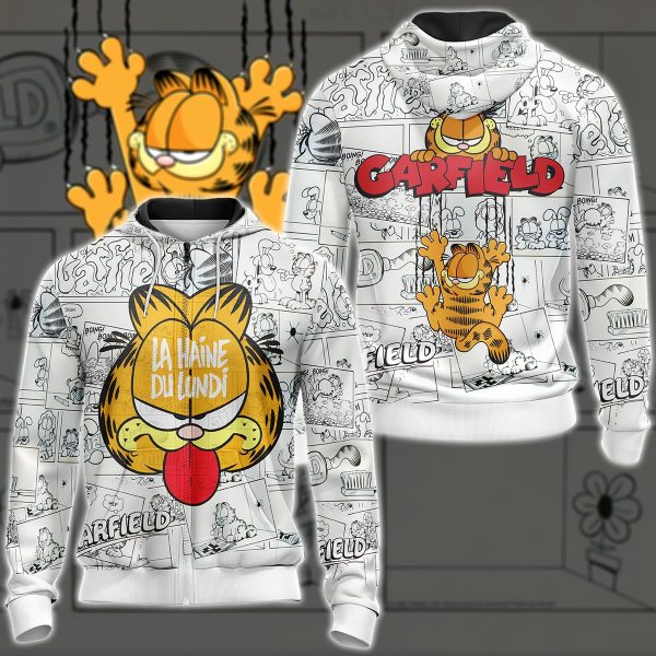 Garfield Unisex 3D T-shirt Zip Hoodie S