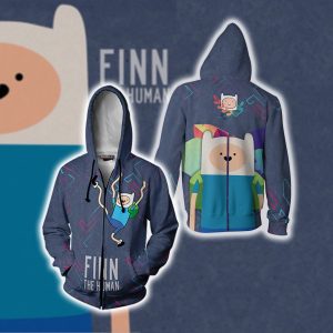 Adventure Time - Finn The Human Unisex 3D T-shirt Zip Hoodie XS 