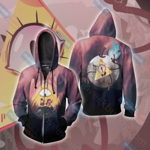 Gravity Falls Bill Cipher Wheel New Unisex 3D T-shirt Zip Hoodie XS 