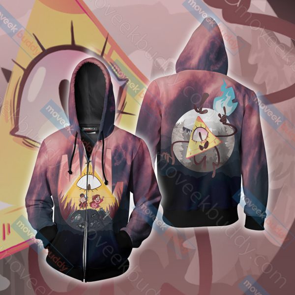 Gravity Falls Bill Cipher Wheel New Unisex 3D T-shirt Zip Hoodie XS