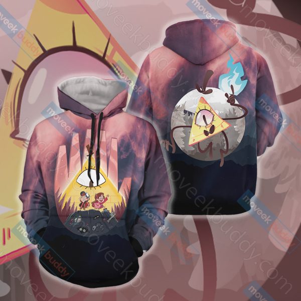 Gravity Falls Bill Cipher Wheel New Unisex 3D T-shirt Hoodie S