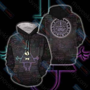 Gravity Falls Bill Cipher Wheel Unisex 3D T-shirt Hoodie S 