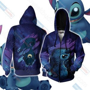 Stitch Unisex 3D T-shirt Zip Hoodie XS 