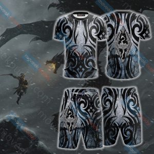 The Elder Scrolls: Skyrim Symbol Unisex 3D T-shirt   