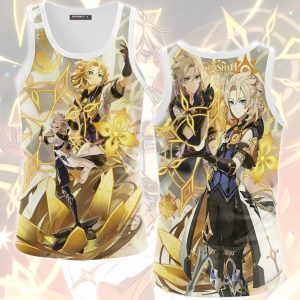 Genshin Impact Albedo Video Game All Over Printed T-shirt Tank Top Zip Hoodie Pullover Hoodie Hawaiian Shirt Beach Shorts Joggers Tank Top S 