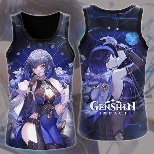 Genshin Impact Yelan Video Game All Over Printed T-shirt Tank Top Zip Hoodie Pullover Hoodie Hawaiian Shirt Beach Shorts Joggers Tank Top S 